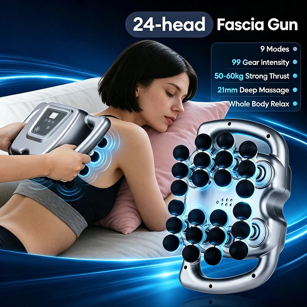 Foreverlily 24 Heads Fascia Gun Professional Deep Tissue Massager