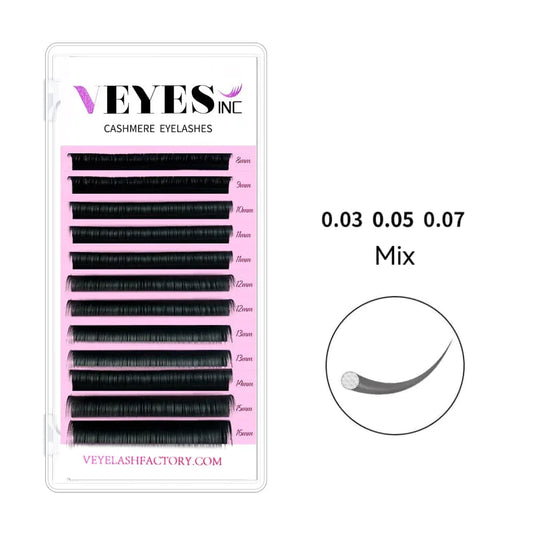 VEYESINC Cashmere Lashes Faux Mink 8-16mm Mix Individual Volume Lashes Soft Natural Lash Extensions Makeup