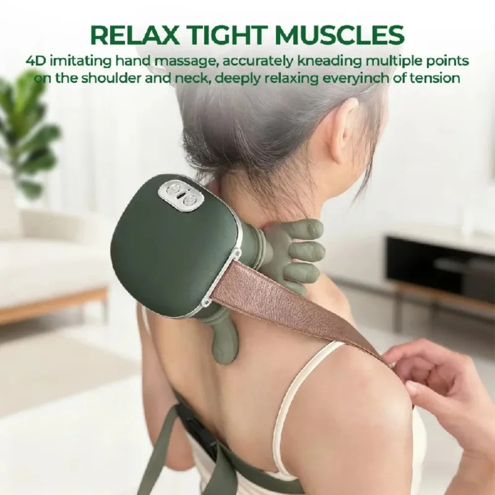 Wireless Neck And Shoulder Massager With 4D Kneading Therapy