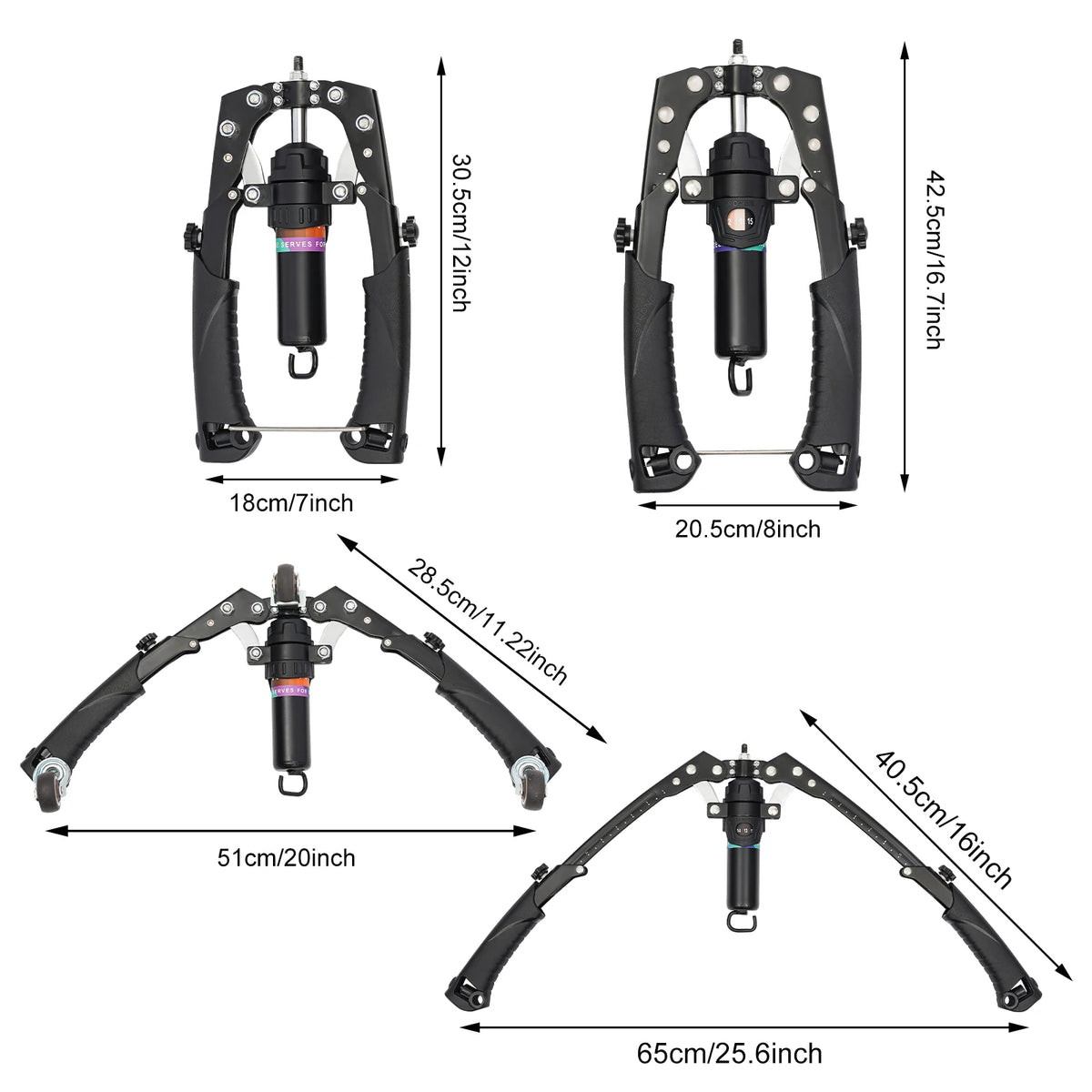 Black /Red Hydraulic Power Twister, Stretching Equipment, Adjustable Chest Expander, Carbon Steel, Arm Strength Trainer, 440lbs Resistance, Upper Body Workout Machine, Safe Elastic Design, Multi-Rivet Reinforced, Home Gym Fit