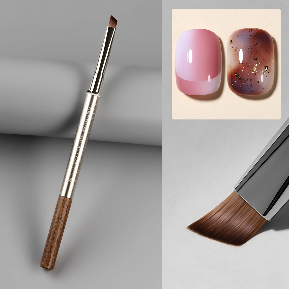 YOKEFELLOW Nail Art Brush Set With Interchangeable Gel Design Heads