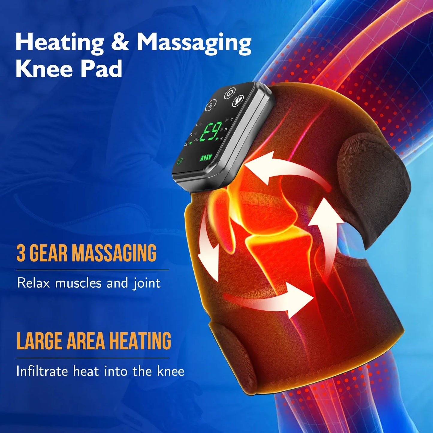 Thermal Shoulder Massager for Knee Shoulder Elbow Heated Brace Wireless Support Brace Belt Knee Pad Blood Circulation Protector