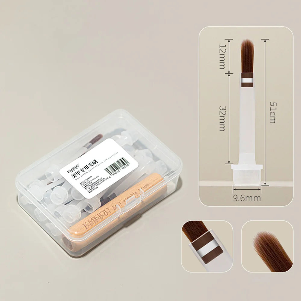 Disposable Nail Polish Brushes With Wooden Handles For Gel Polish