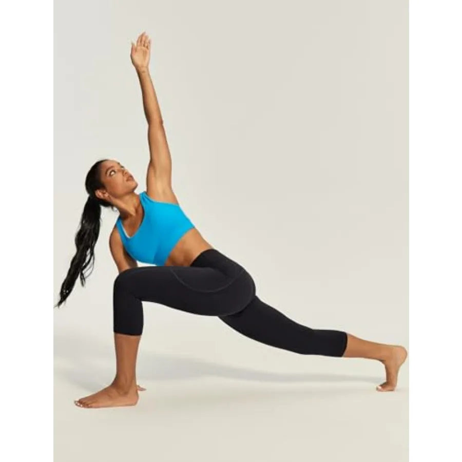 IUGA High Waisted Yoga Pants for Women with Pockets Capri Leggings for Women Workout Leggings for Women Yoga Capris