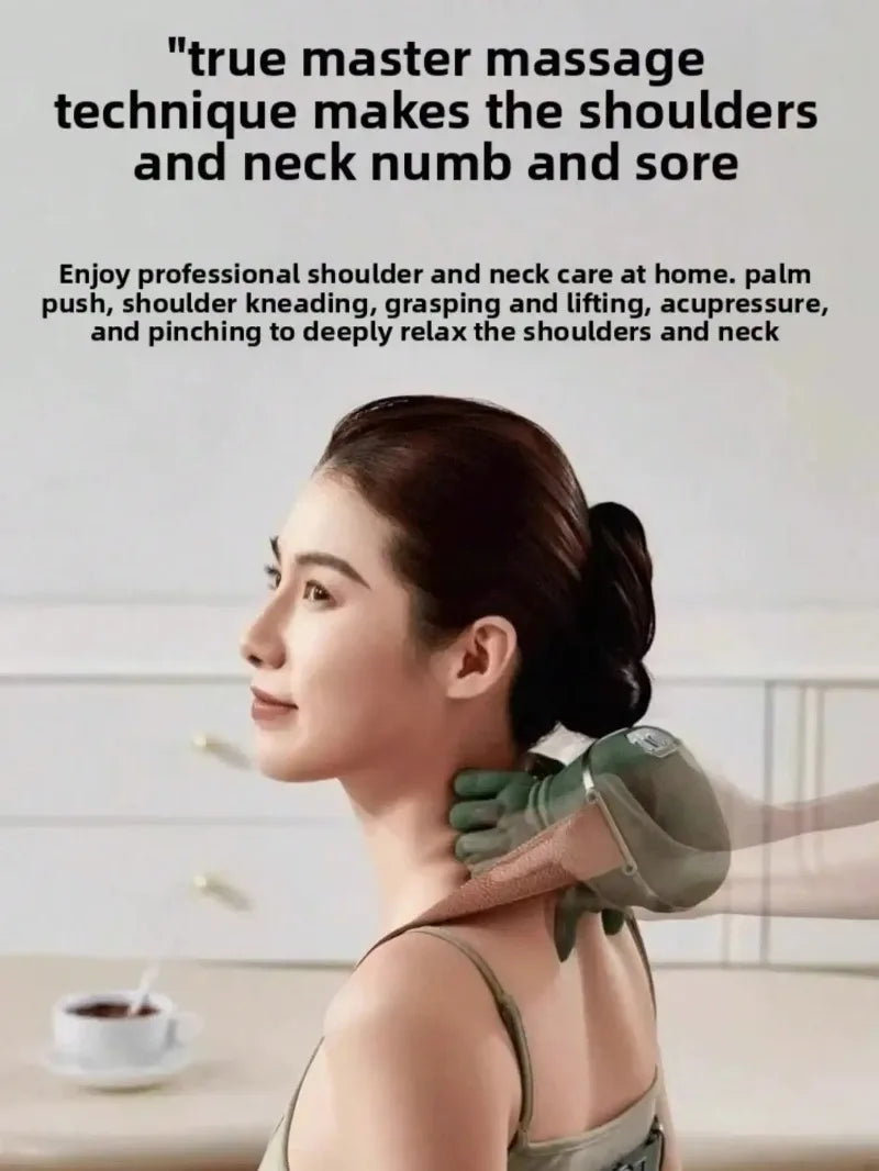 4D Shiatsu Neck And Shoulder Wireless Massager With Heat