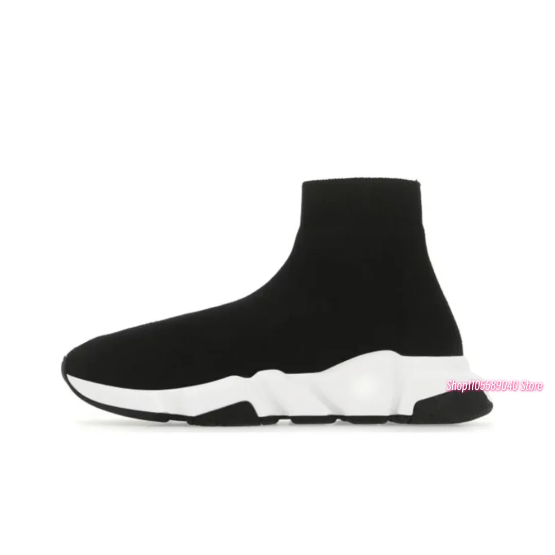 2026 Men's and women's socks, shoes, spring and autumn men's shoes, breathable and comfortable high-top socks, knitted elastic socks, shoes