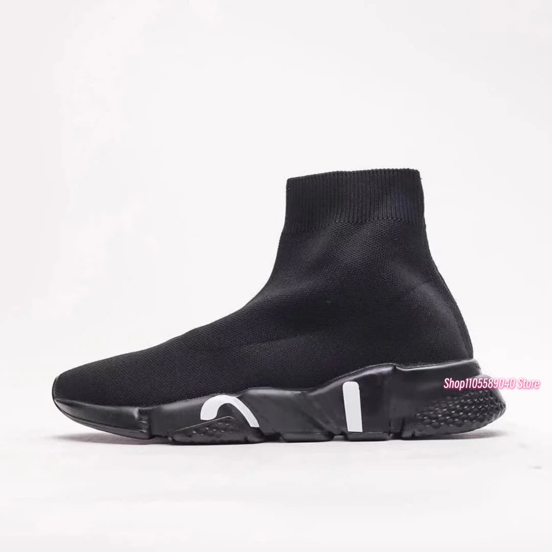 2026 Men's and women's socks, shoes, spring and autumn men's shoes, breathable and comfortable high-top socks, knitted elastic socks, shoes