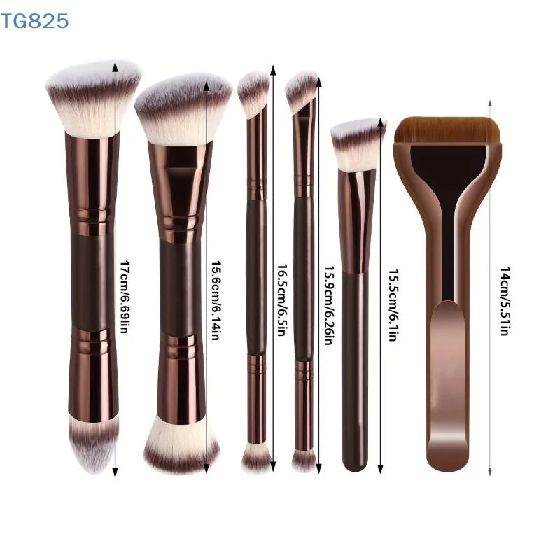 Professional Dual Ended Makeup Brush Set For Powder Foundation And Blush