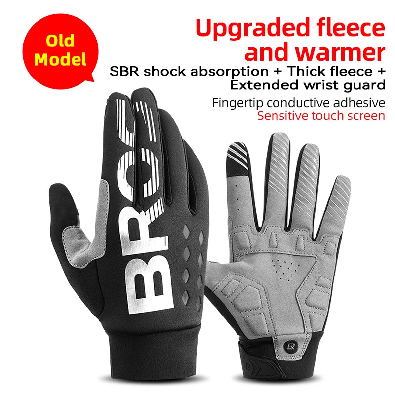 ROCKBROS Full-Finger Touchscreen-Compatible Cycling Gloves for Bicycles & Motorcycles Men and Women - Spring Autumn & Winter