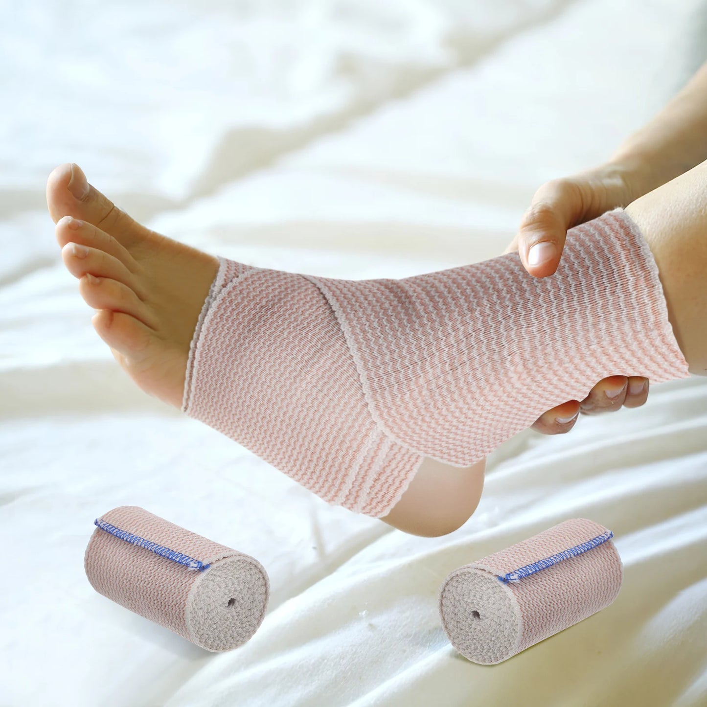 6 Rolls Elastic Bandage Sports Wraps Ace Wrap Stretch Bandage Wrap For Wrist Ankle Knee Legs Shoulder Feet
