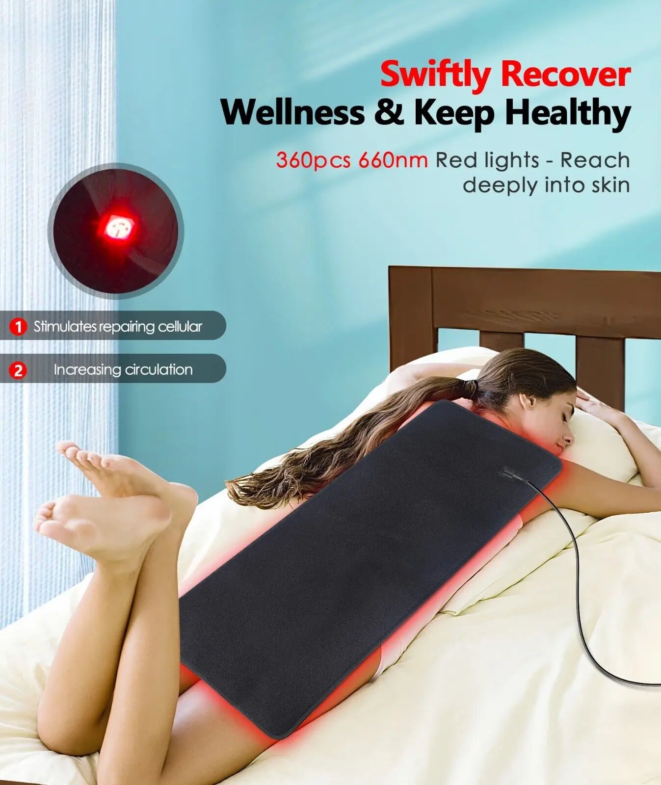 LED Red Light Therapy Mat Infrared Pain Relief