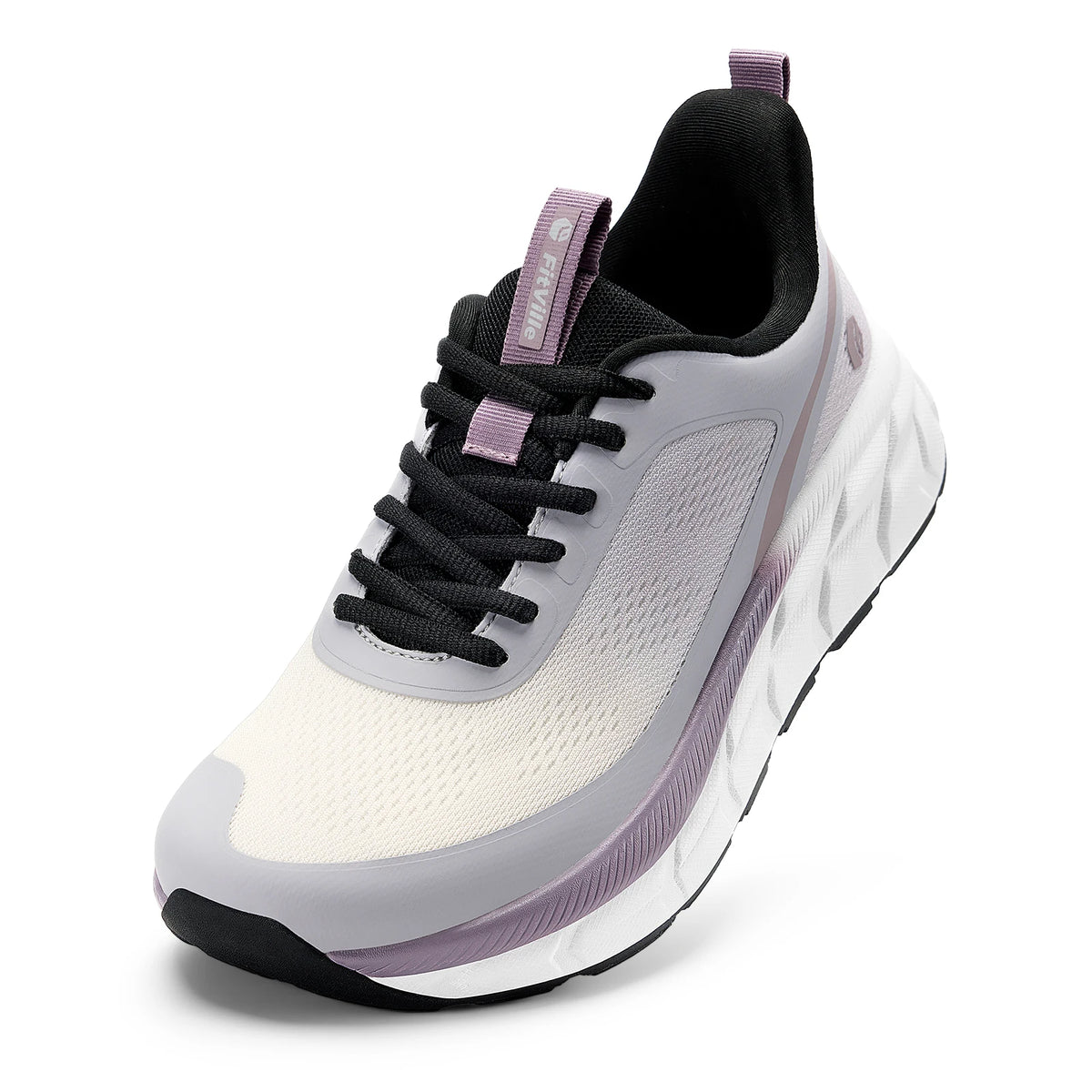 FitVille Women's Sports Shoes, Wide Casual Breathable Non‑Slip Sneakers, Comfortable Cushioned Running Jogging Shoes with Arch Support