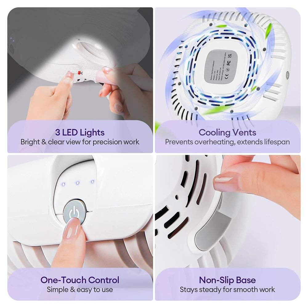 Iebilif Brushless Nail Dust Collector Vacuum for Professional Manicure
