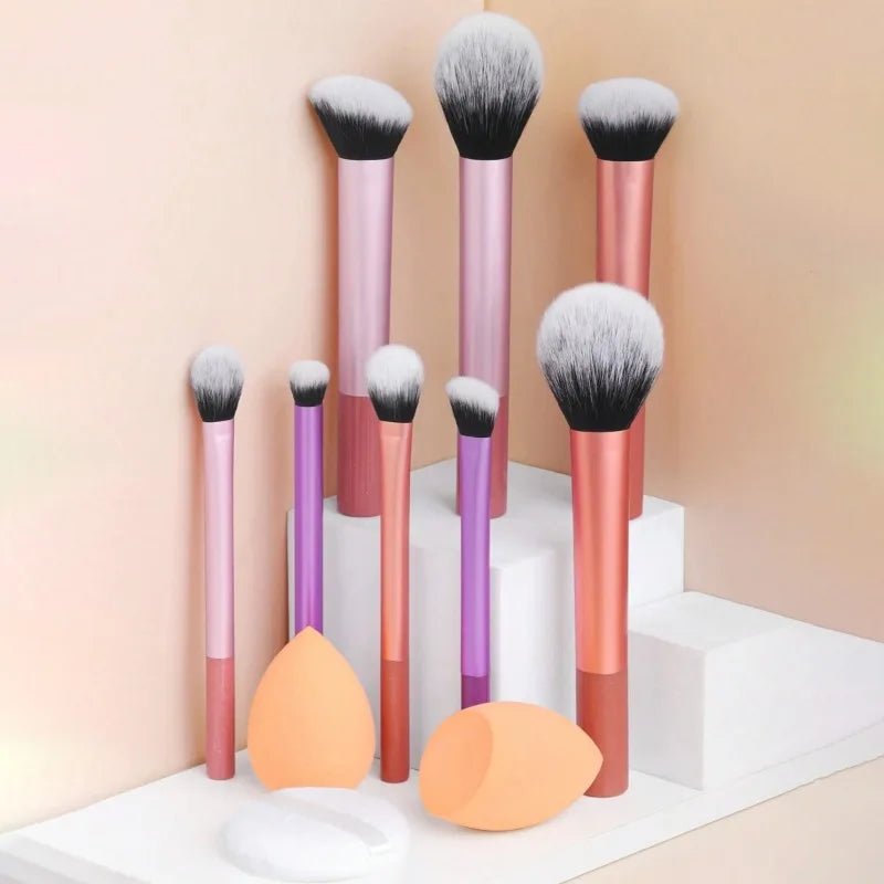 Synthetic Hair Makeup Brush Set for Foundation Blush and Eyeshadow