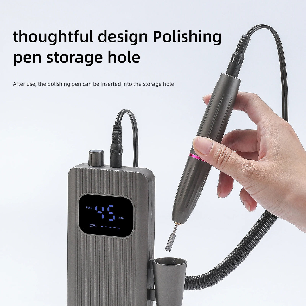 Portable Rechargeable Electric Nail Drill for Manicure and Pedicure Care