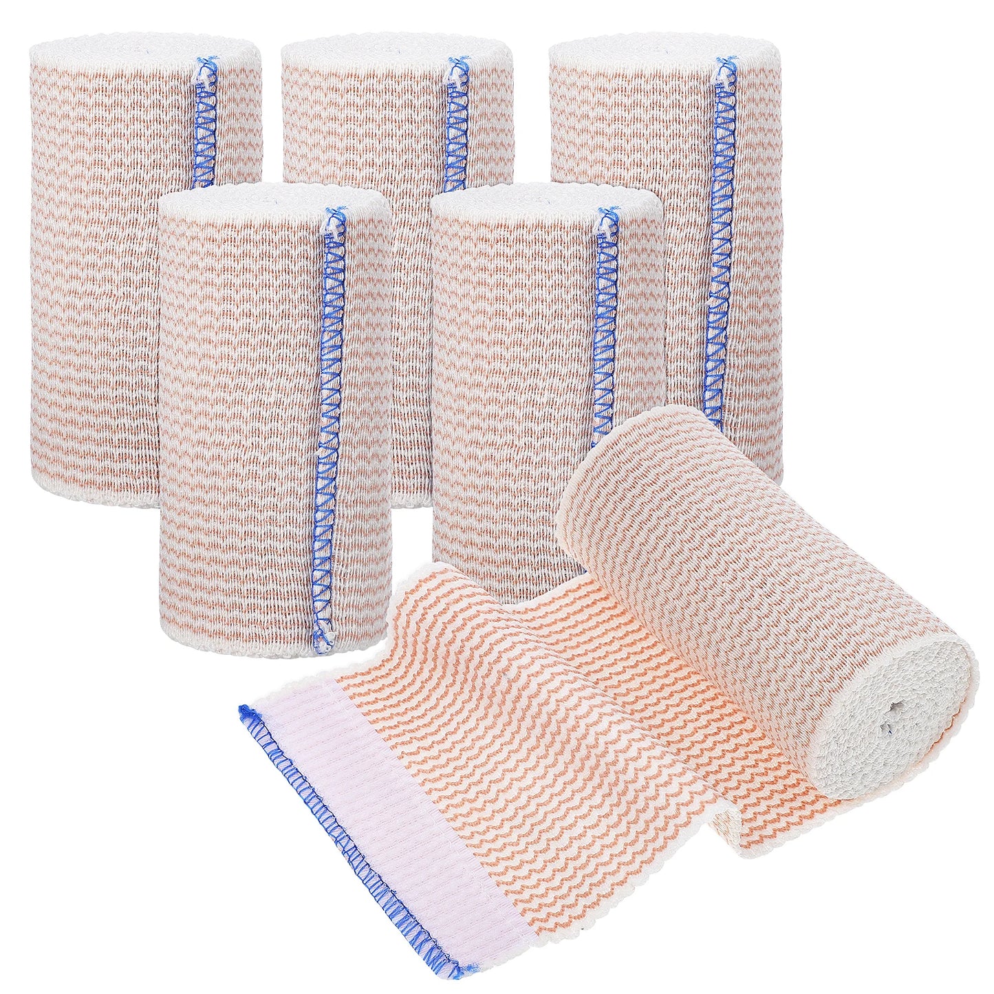 6 Rolls Elastic Bandage Sports Wraps Ace Wrap Stretch Bandage Wrap For Wrist Ankle Knee Legs Shoulder Feet