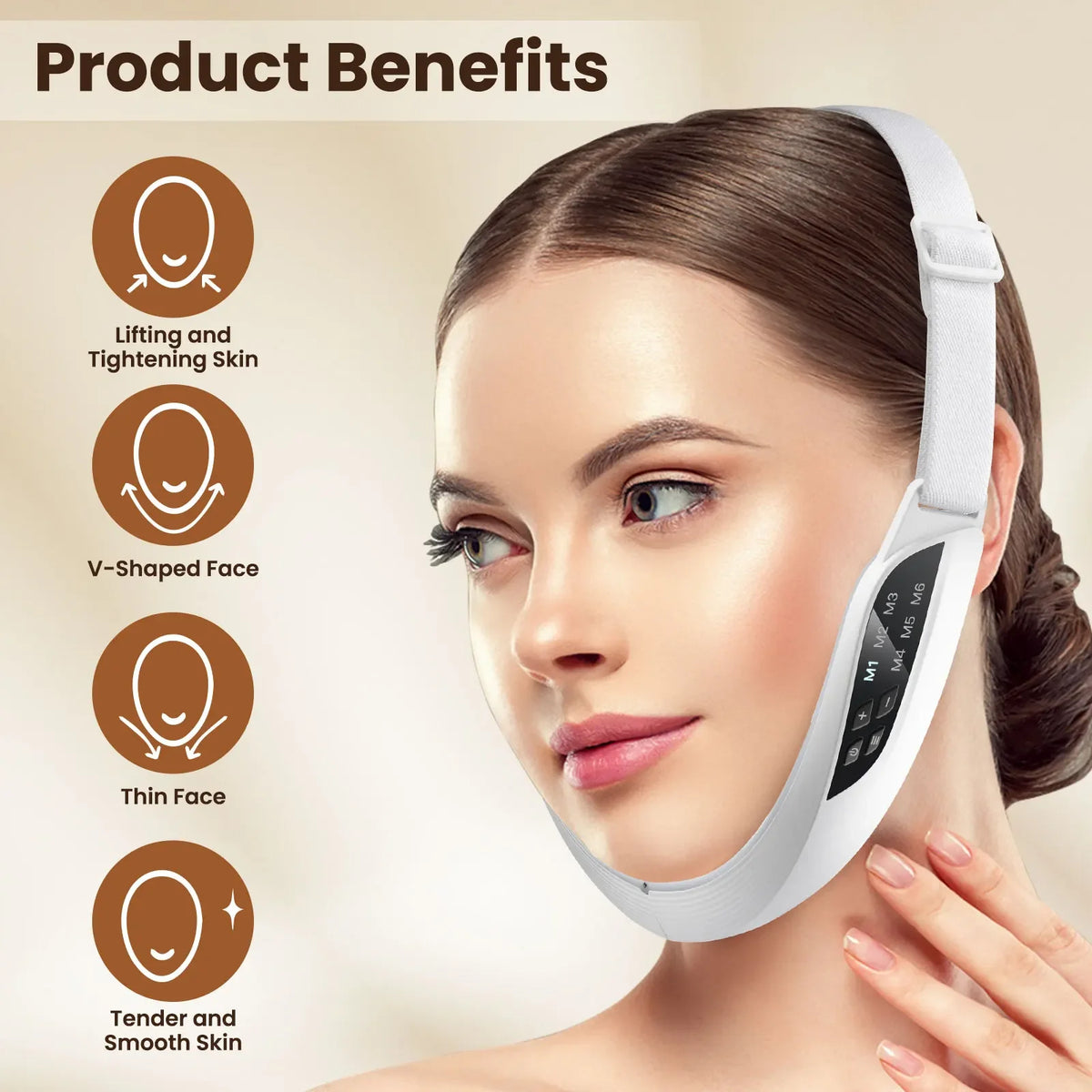 EMS Facial Massager Band for Microcurrent Face and Jawline Toning