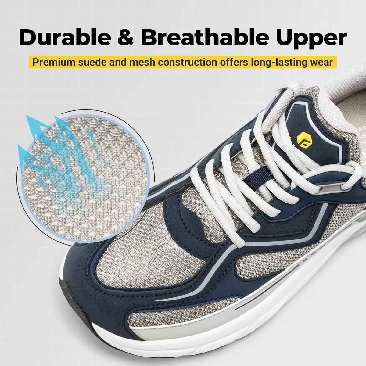 FitVille Men'S Wide Width Walking Sneakers, Stylish Athletic Shoes With Arch Support, Breathable Non-Slip Lightweight Cushioned Footwear For Gym Workout & Flat Feet