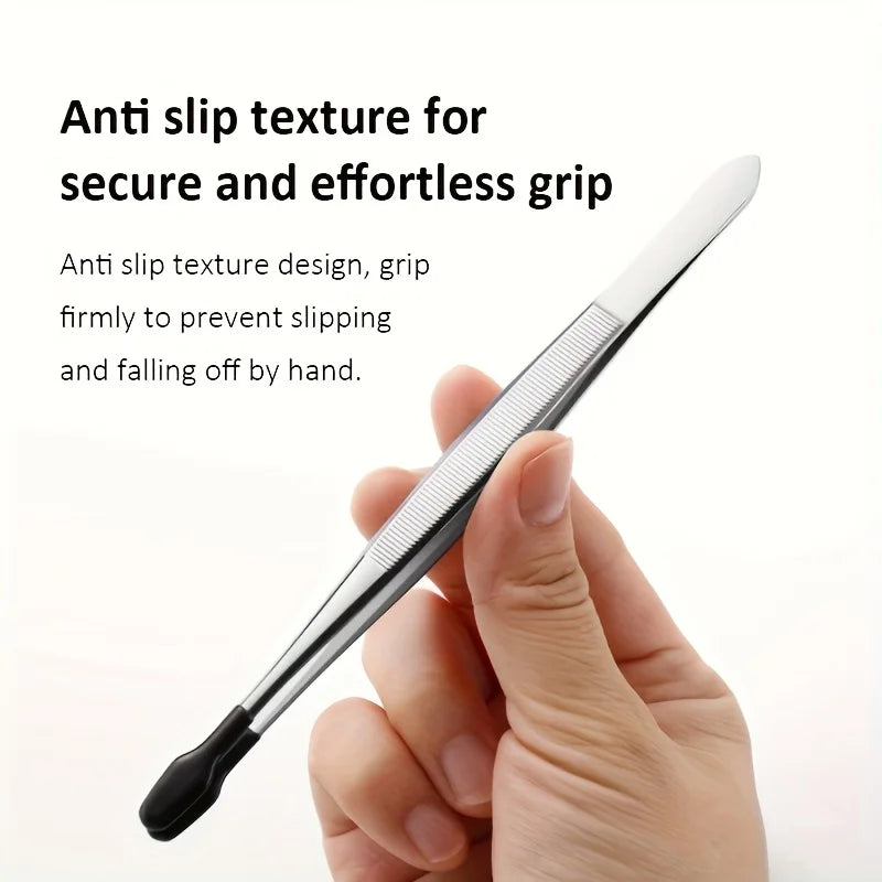 5pcs Tweezers With Rubber Tips Tweezers Rubber PVC Silicone Coated Non Marring Flat Tip Bent Tip Tweezers Tipped Tweezers