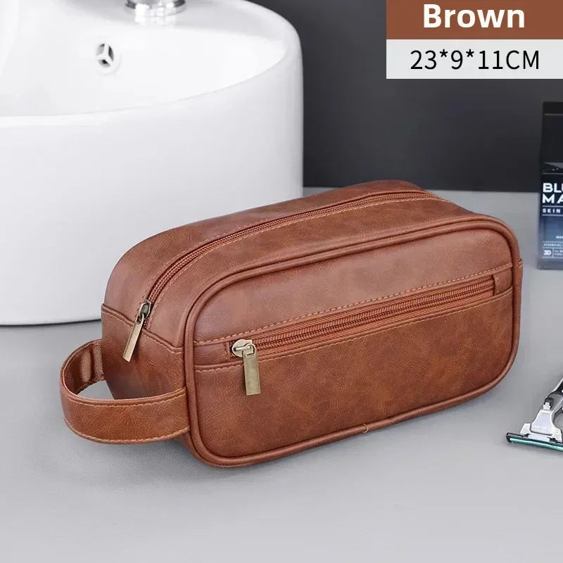 Multi Pockets PU Toiletry Bag for Women Men Travel Essentials Waterproof Hanging Cosmetic Organizer