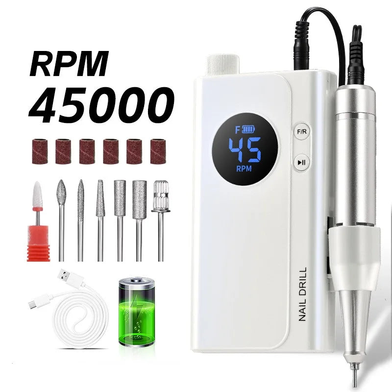 Cosprysmal Cordless Electric Nail Drill with Adjustable Speed for Manicures