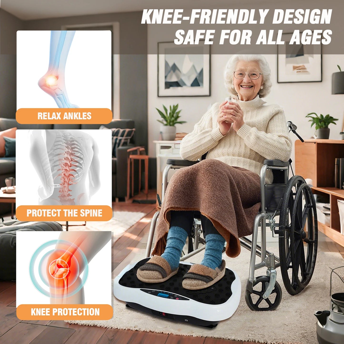 Full-Body Vibration Plate Exercise Machine With Resistance Bands