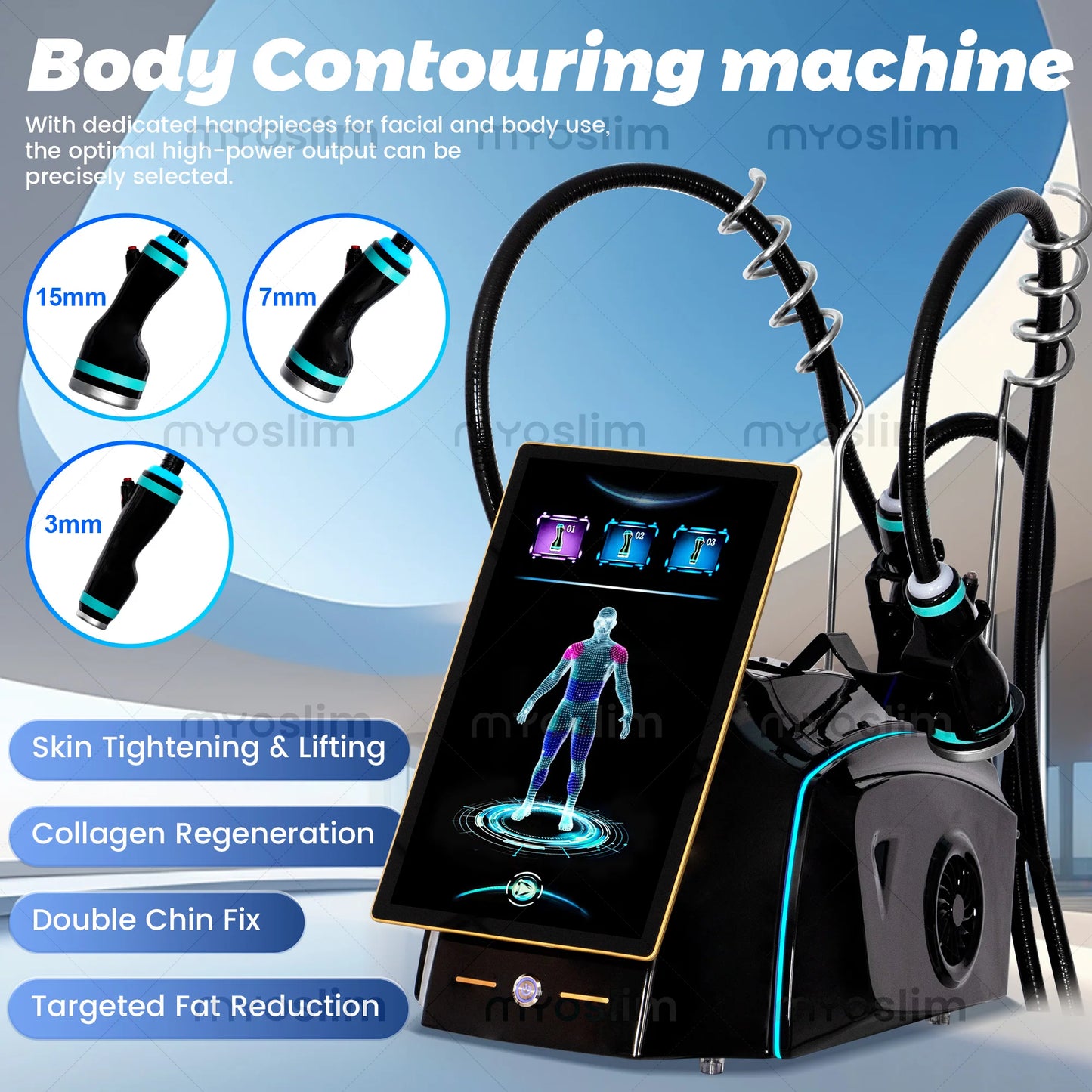 3‑in‑1 Non Invasive Ice Microwave Massage Slimming Machine Stretch Mark Removal Skin Tightening Fat Reduction Massage Device