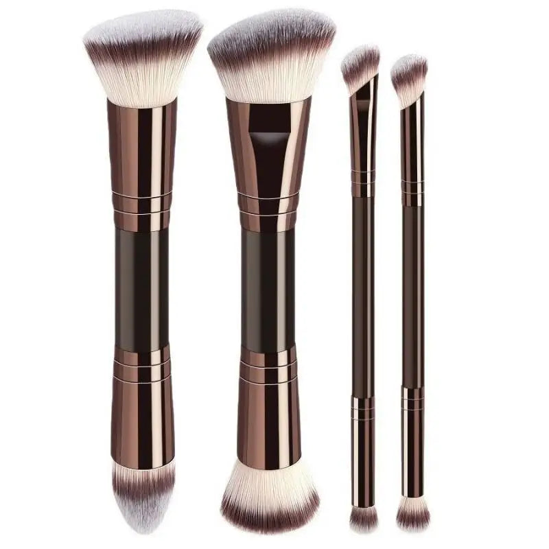 Professional Dual Ended Makeup Brush Set For Powder Foundation And Blush