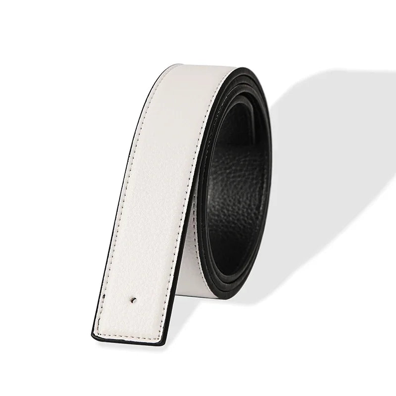 Luxury Brand Belts No Buckle Men High Quality Pin Smooth Buckle Male Straps without Buckle  PU Leather Waistband No Buckle 3.8cm