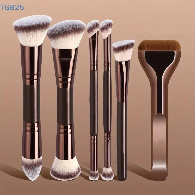 Professional Dual Ended Makeup Brush Set For Powder Foundation And Blush