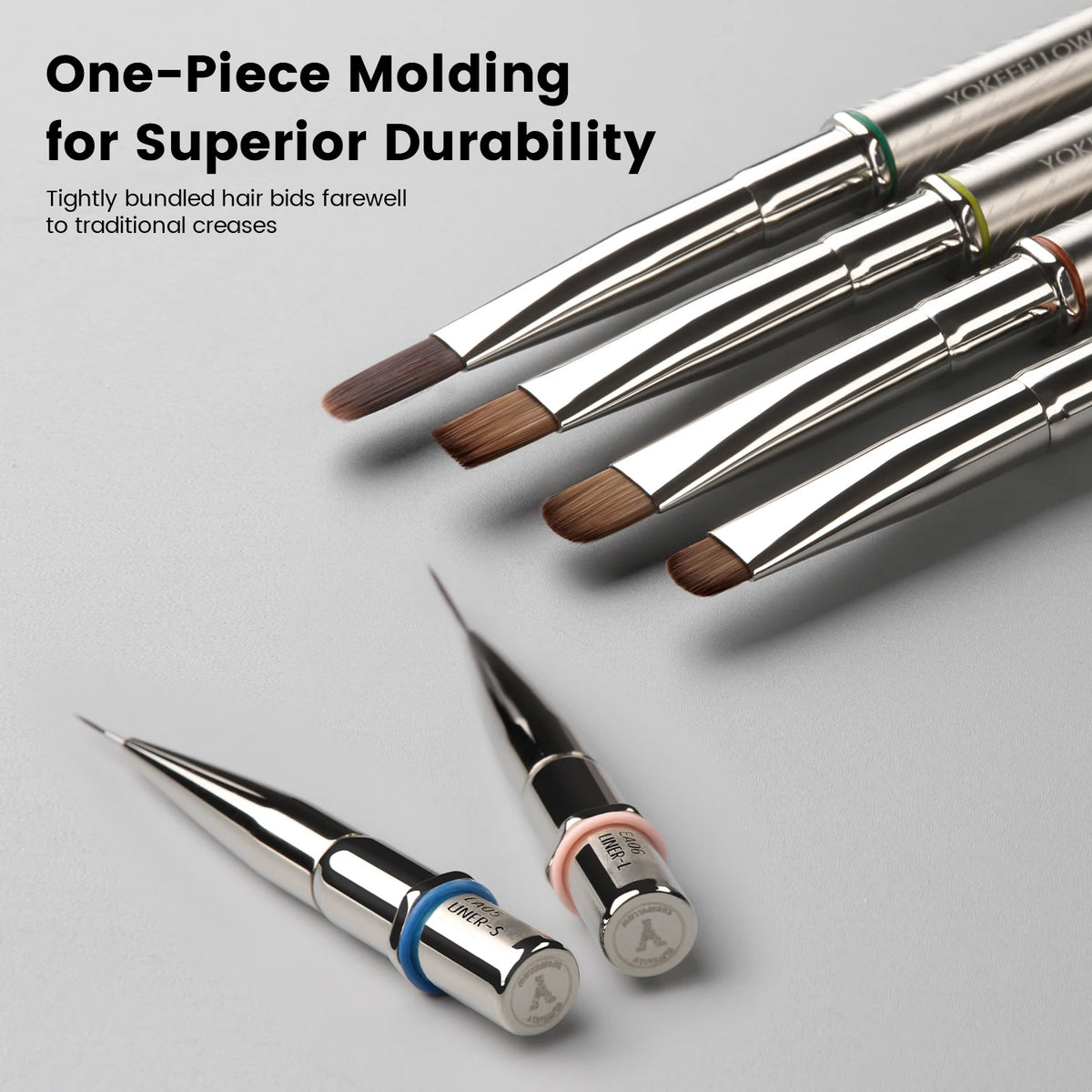 YOKEFELLOW Nail Art Brush Set With Interchangeable Gel Design Heads