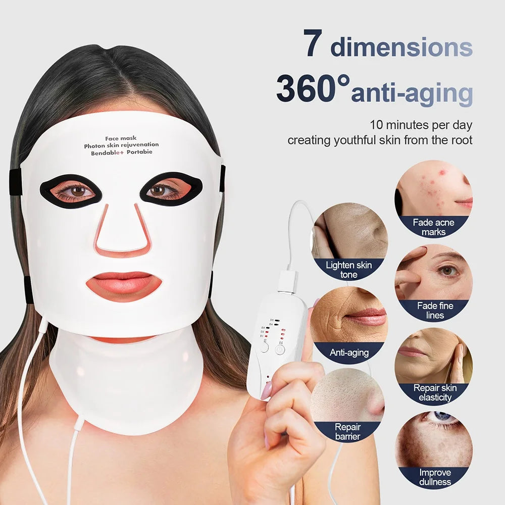 Foreverlily Silicone LED Face And Neck Mask For Skin Rejuvenation