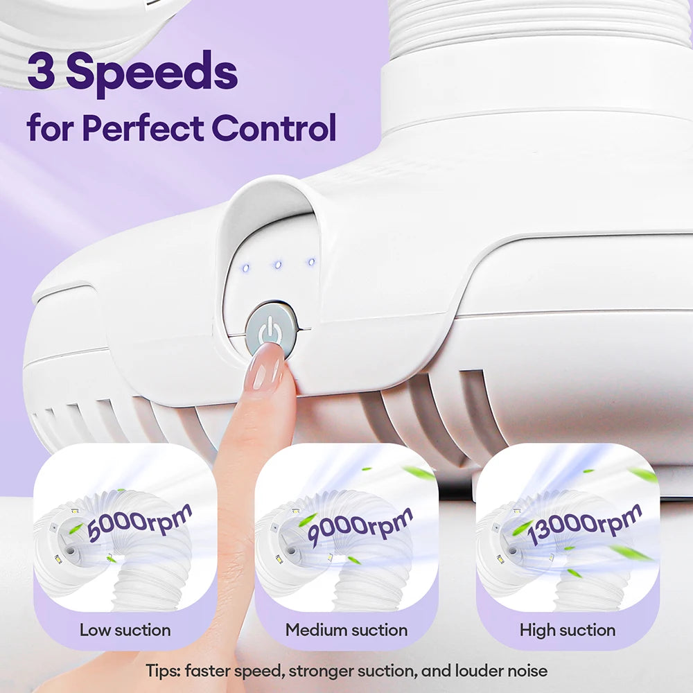 Iebilif Brushless Nail Dust Collector Vacuum for Professional Manicure