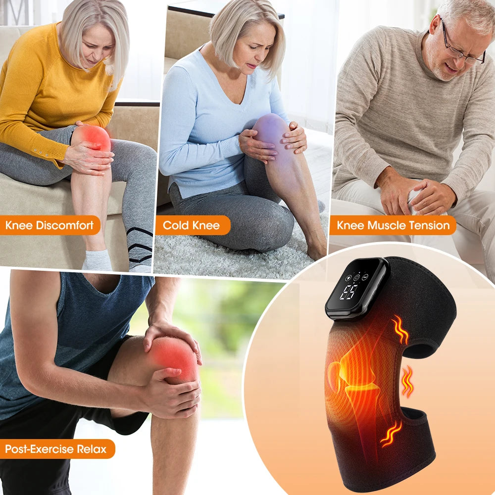 Afdeal Electric Heated Vibration Knee Massage Pad With Hot Compress