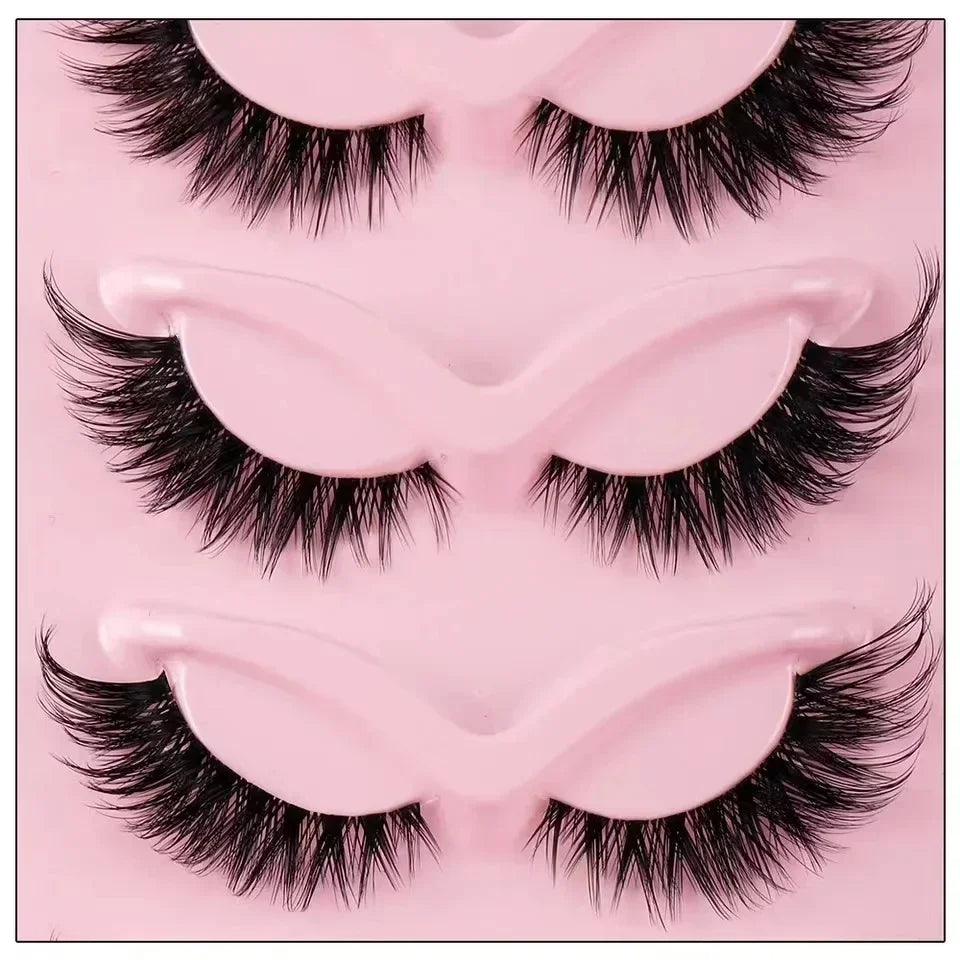 Natural Wispy Cat Eye False Eyelashes 5 Pairs Soft Reusable Light Lashes Daily Eye Makeup Beauty Tool