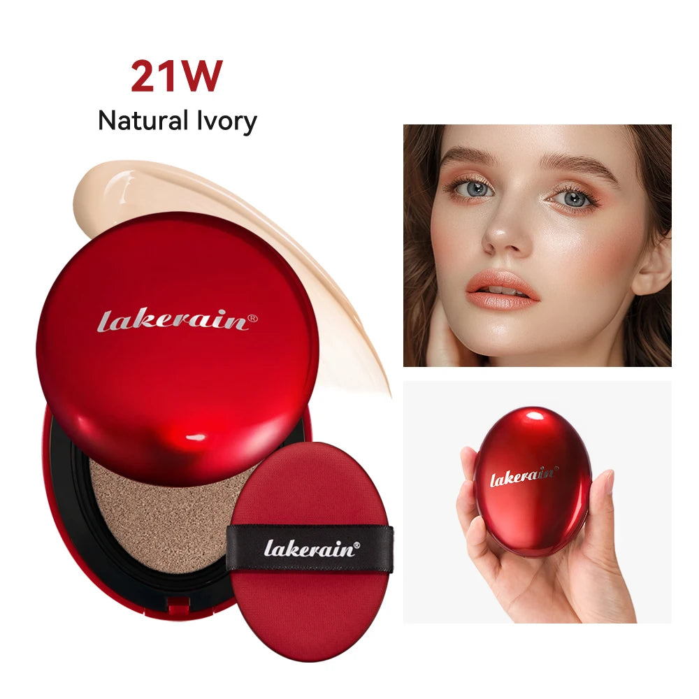 Long-Lasting Waterproof Air Cushion Foundation Sunscreen Lightweight Translucent Full Coverage Quick Daily Facial Makeup Glow