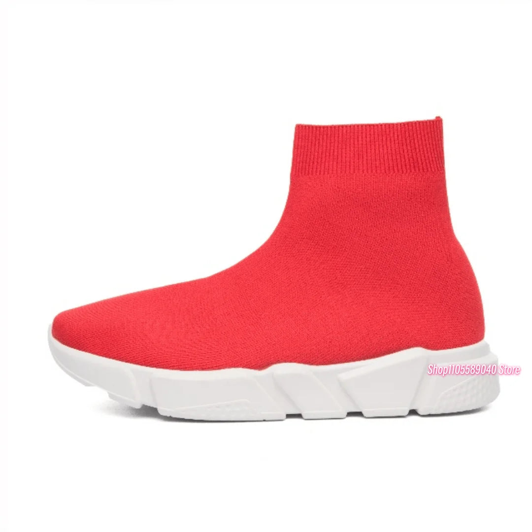 2026 Men's and women's socks, shoes, spring and autumn men's shoes, breathable and comfortable high-top socks, knitted elastic socks, shoes
