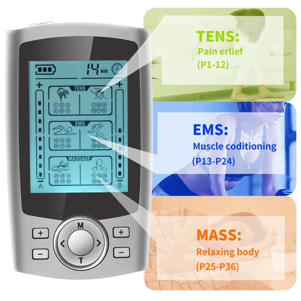 TENS Massager Electric Muscle Stimulator 36-Mode EMS Device