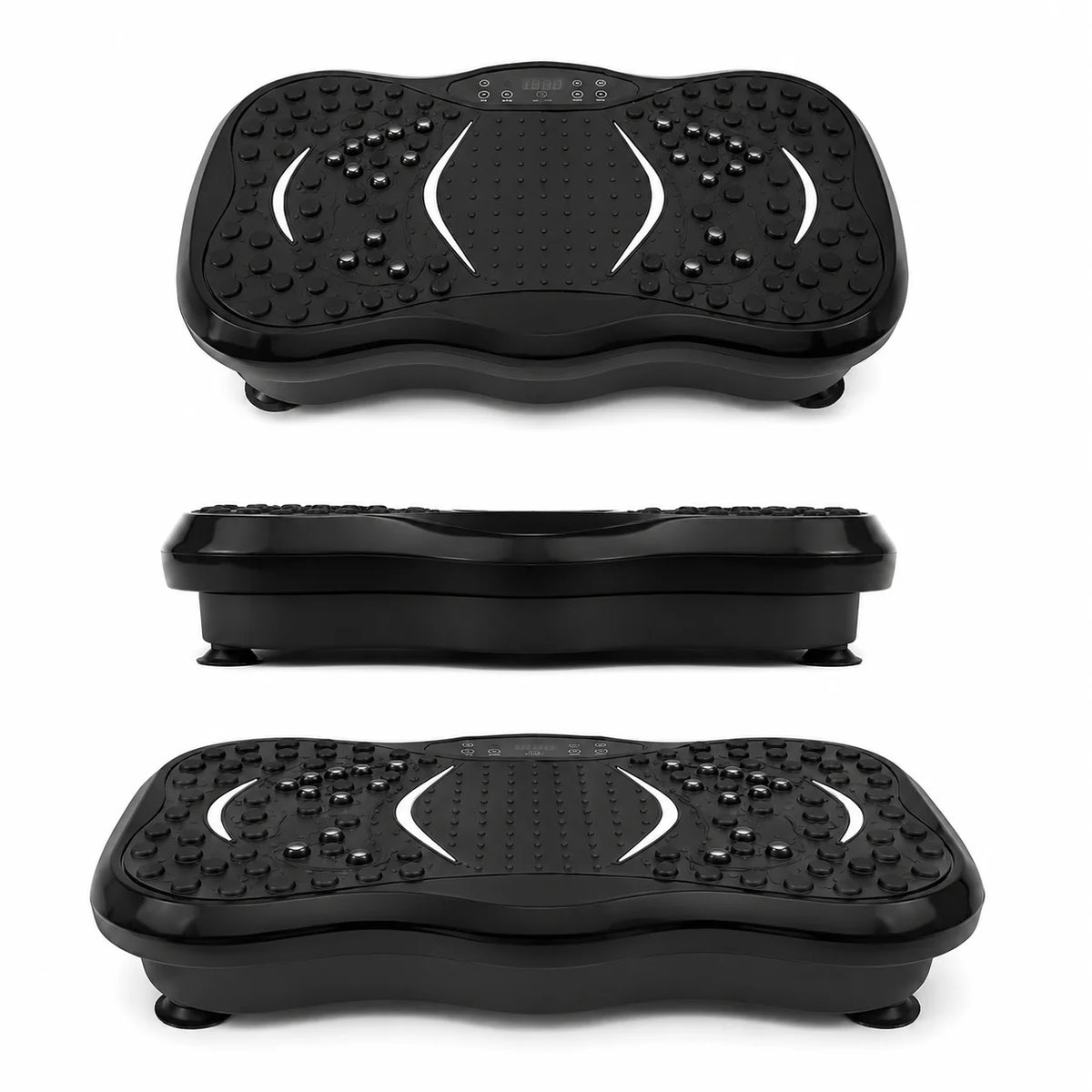 Vibration Plate Exercise Machine with Resistance Bands, Whole Body Vibration Platform for Home Workout, Anti-Slip Fitness Massage Board with Remote Control
