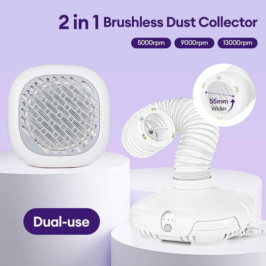 Iebilif Brushless Nail Dust Collector Vacuum for Professional Manicure