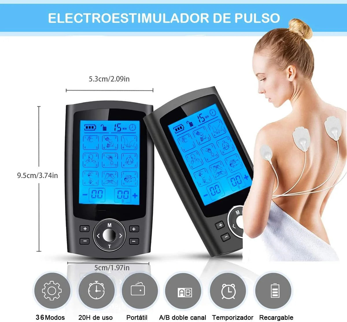 TENS Massager Electric Muscle Stimulator 36-Mode EMS Device