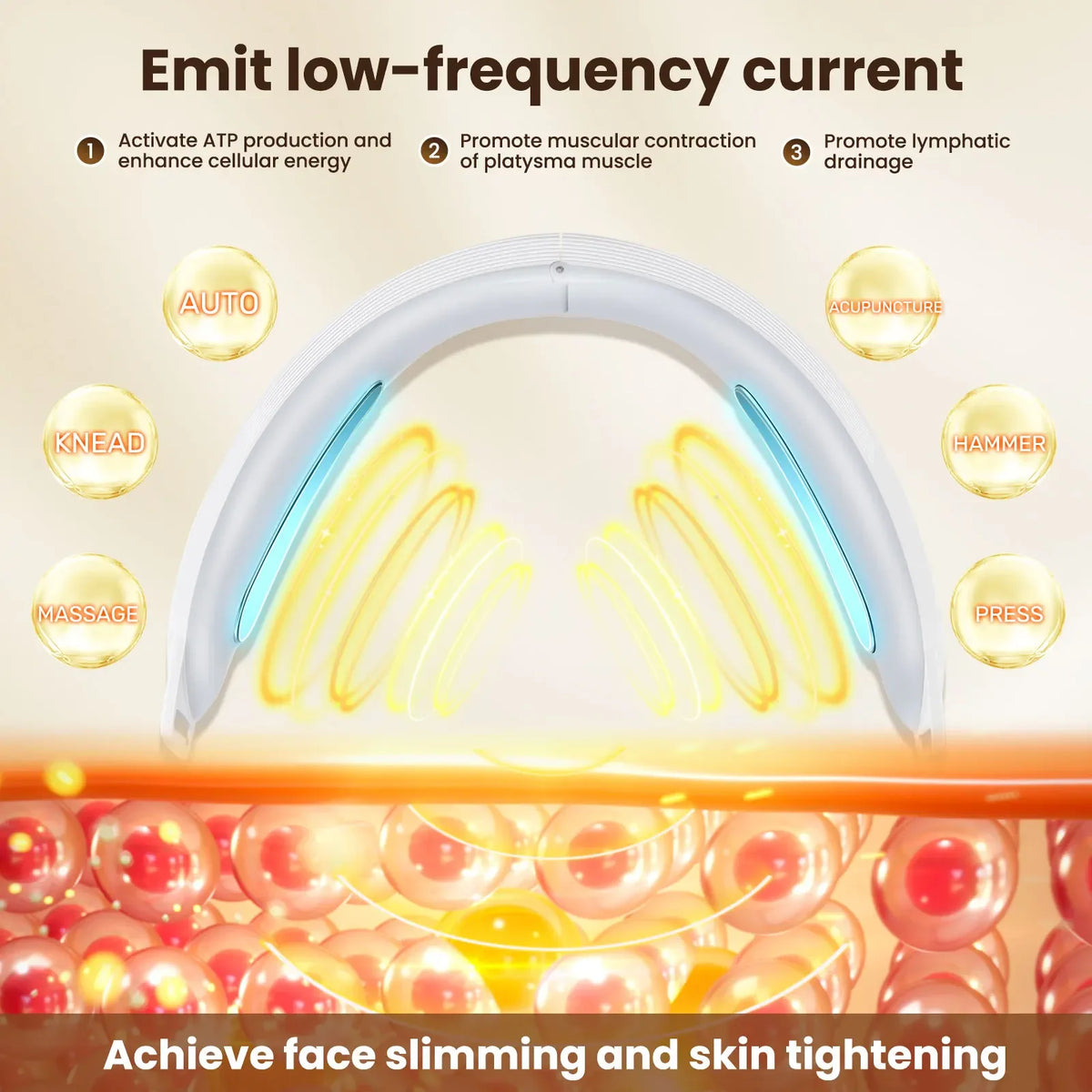 EMS Facial Massager Band for Microcurrent Face and Jawline Toning
