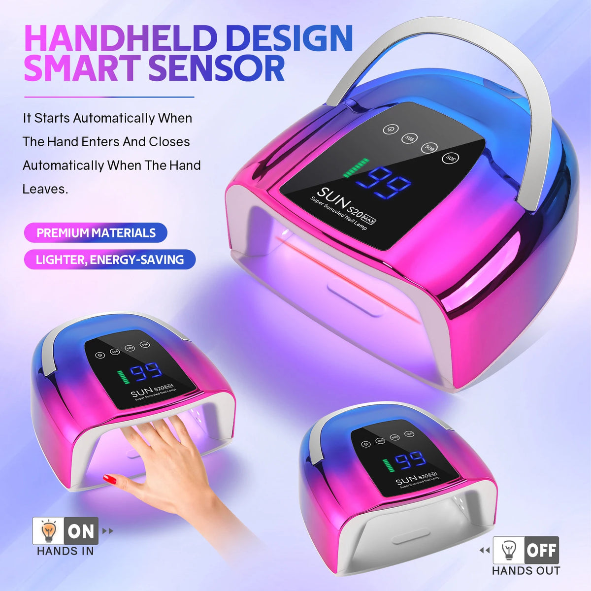 SAYSALLY Rechargeable UV Nail Lamp for Gel Nails and Manicures