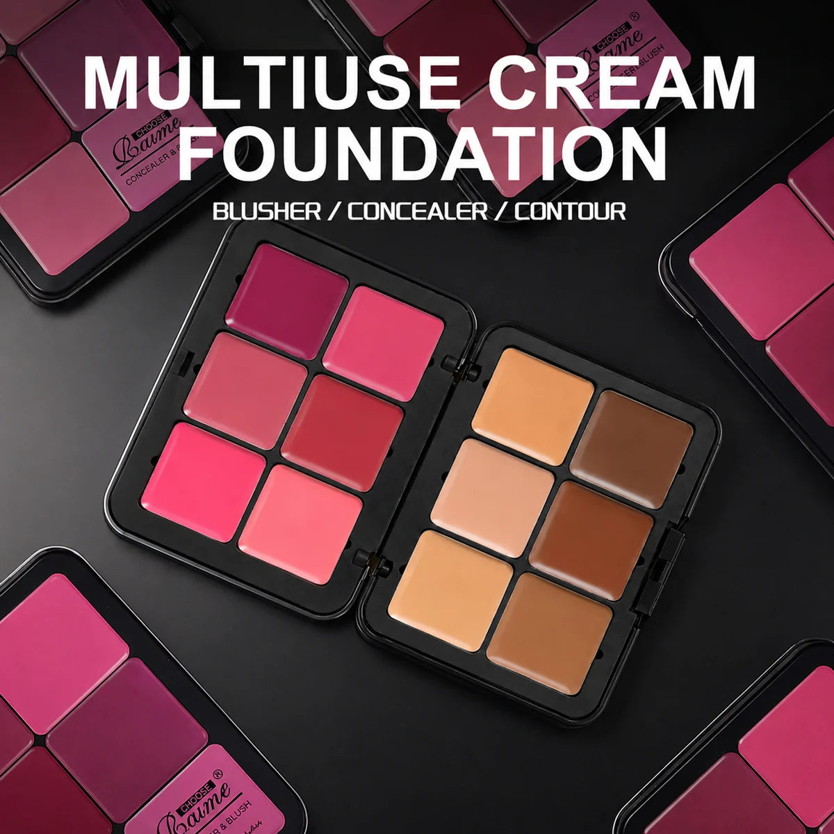 12-color iron box concealer blush cream matte highlight contour makeup all-in-one palette