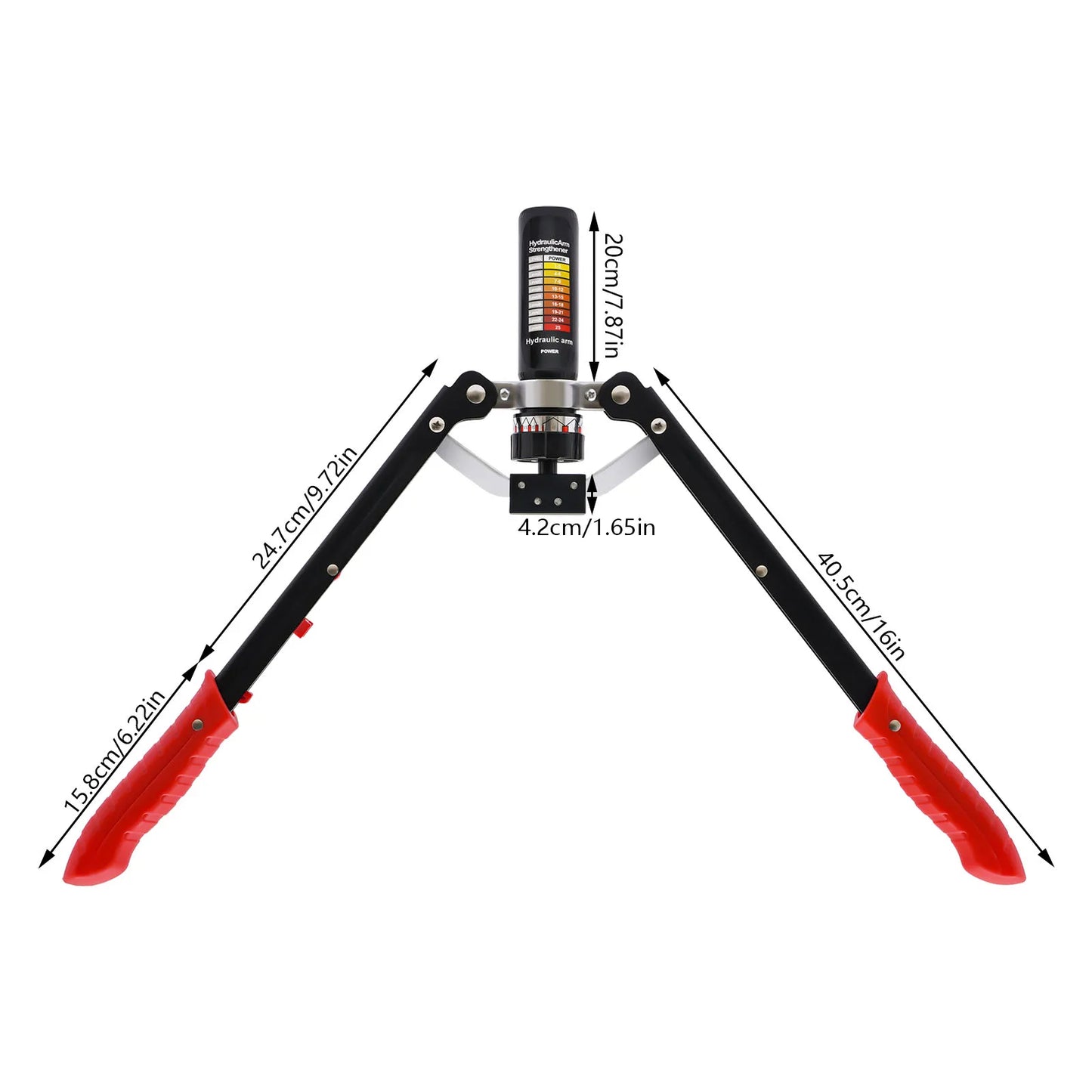 Black /Red Hydraulic Power Twister, Stretching Equipment, Adjustable Chest Expander, Carbon Steel, Arm Strength Trainer, 440lbs Resistance, Upper Body Workout Machine, Safe Elastic Design, Multi-Rivet Reinforced, Home Gym Fit