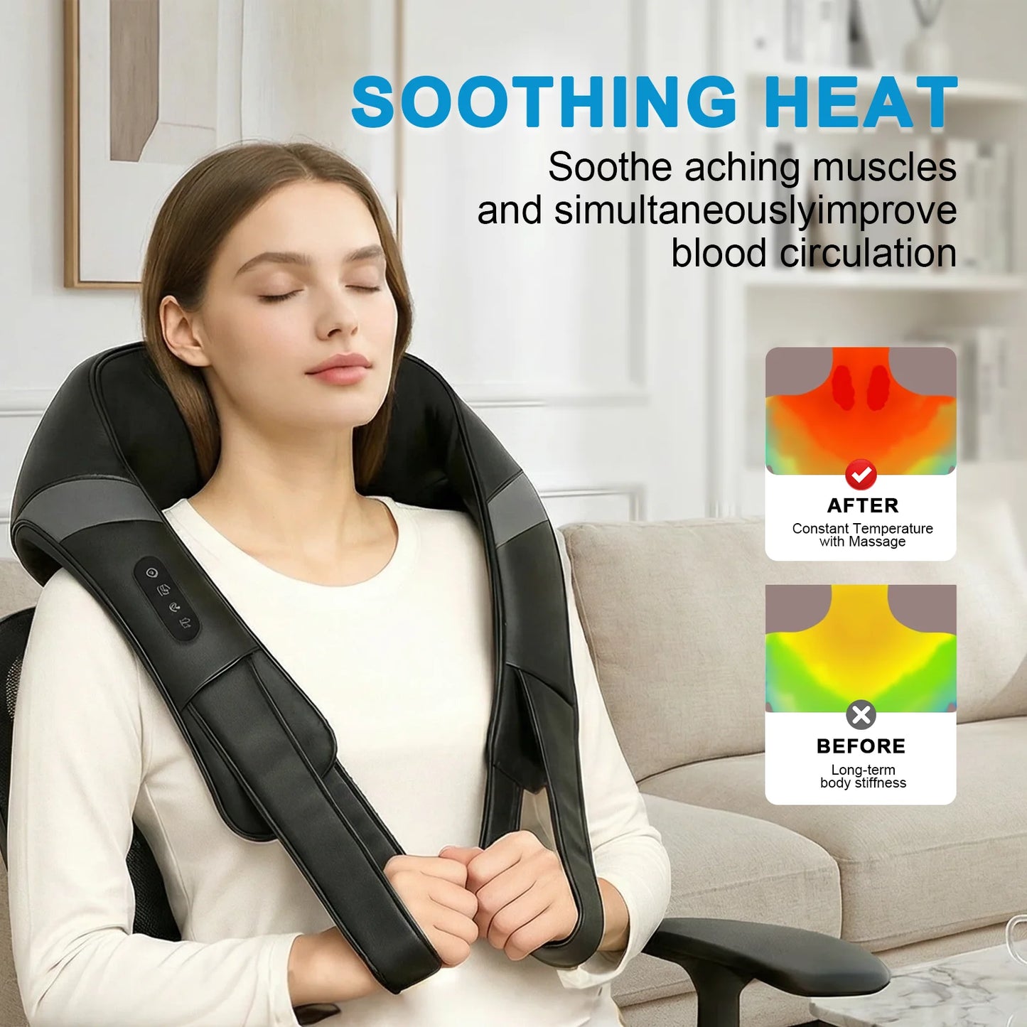 Leercon Shiatsu Neck And Shoulder Heated U Shape Massager