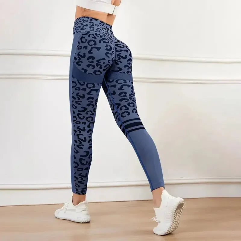 Yoga Leopard Print Seamless High Waist Tights for Quick Dry Fitness
