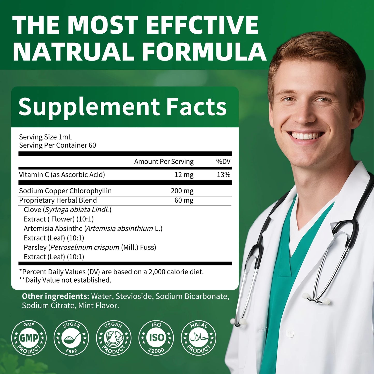 MINCH Chlorophyll Liquid Drops 4X Concentrated For Immune Support