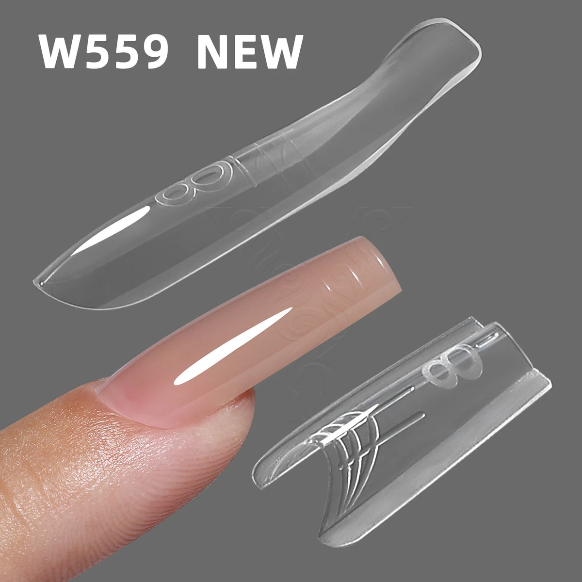 YOKEFELLOW&MR NAIL Sandwich Nail Forms 15size 240pcs Oval Extension Dual Form No Paper Forms Needed For Easy Nail Extensions