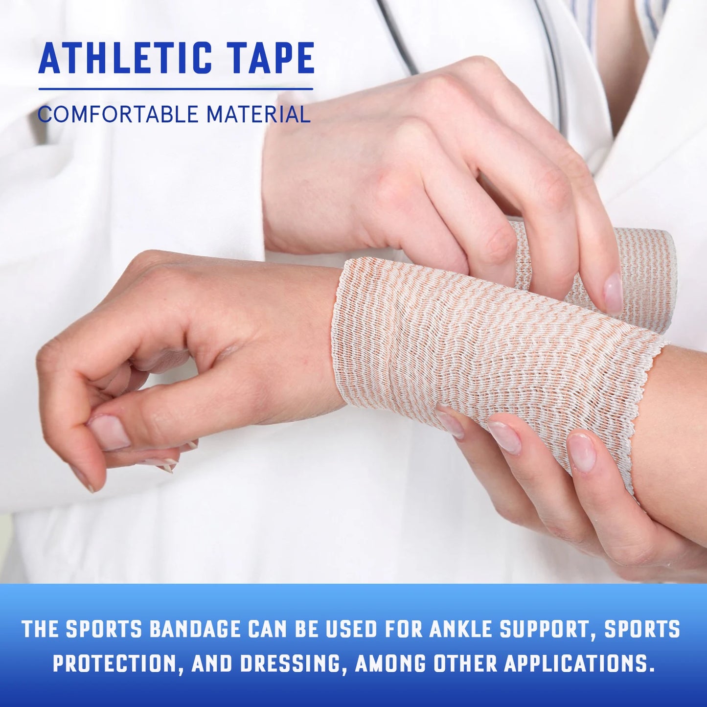 6 Rolls Elastic Bandage Sports Wraps Ace Wrap Stretch Bandage Wrap For Wrist Ankle Knee Legs Shoulder Feet
